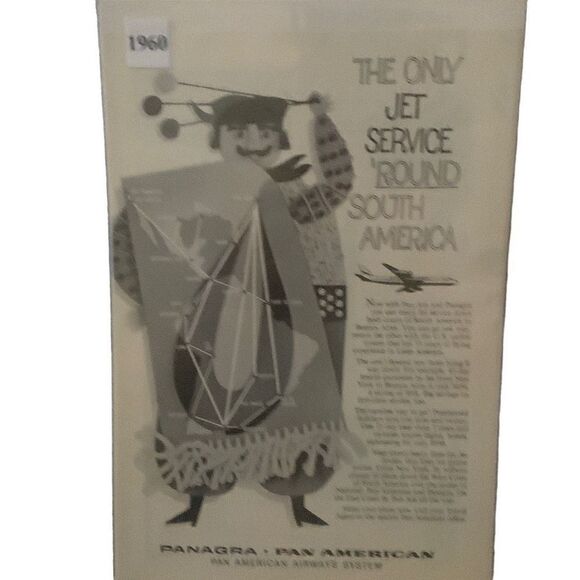 Vintage 1960 Panagra Pan American Airways Systems Jet Service Ad Advertisement - Picture 2 of 4